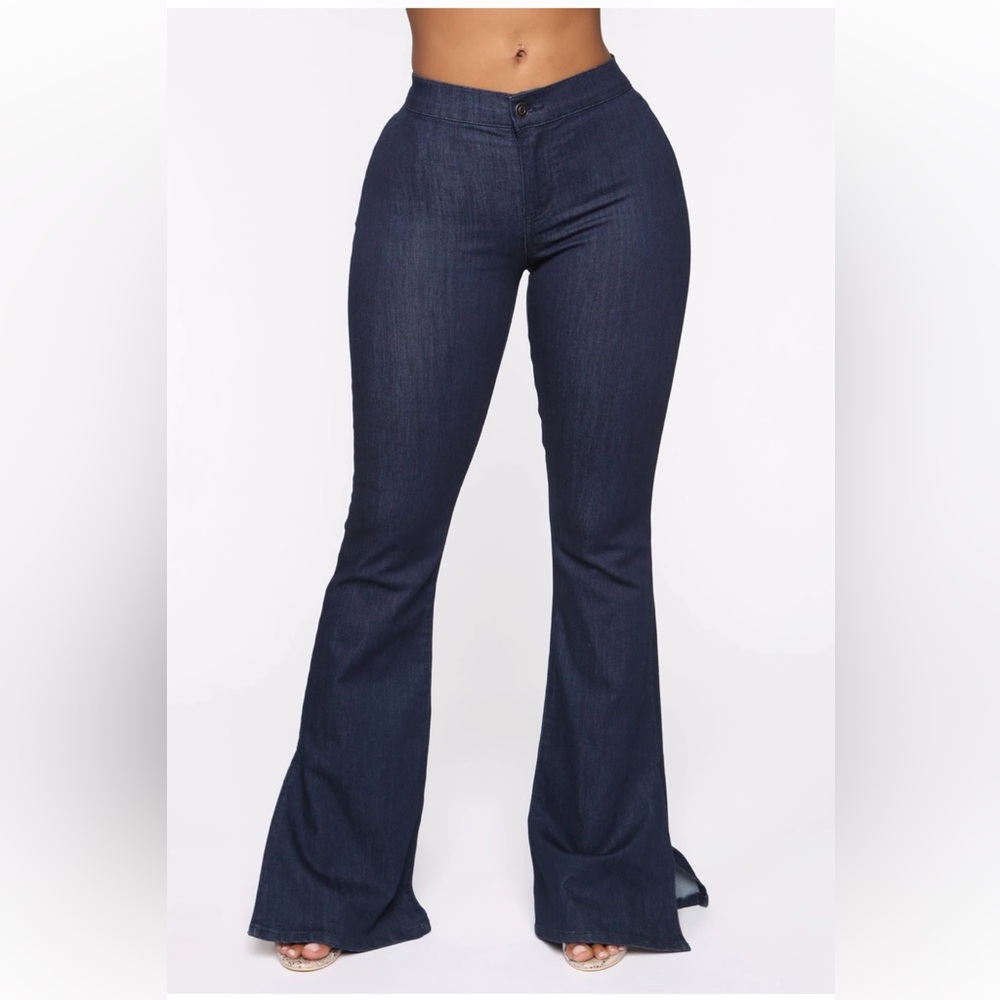 Fashion Nova Midnight Blue Flare Jeans